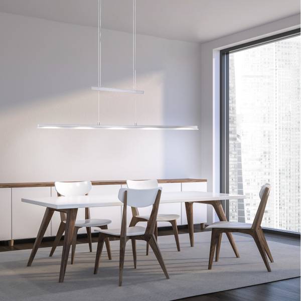 LED Pendellampe LINEAR 100cm Silber - Metall - 12 x 160 x 100 cm