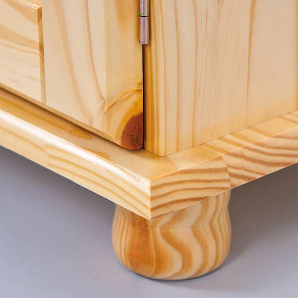 Vitrinenschrank Alican Braun - Massivholz - 88 x 198 x 43 cm