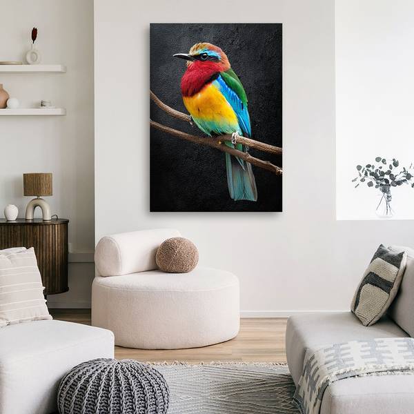 Wandbild Bunter Papagei Tiere 60 x 90 cm