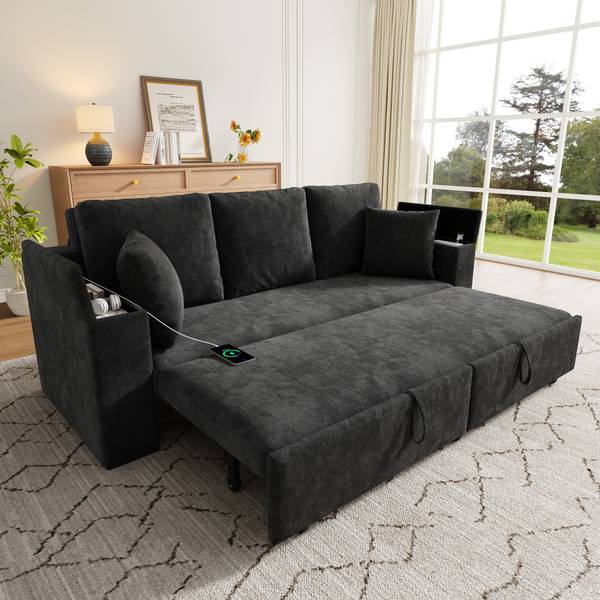 Schlafsofa ChenilLade Ⅲ Grau