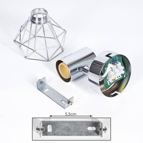 Deckenleuchte Conco Silber - Aluminium - PVC - 10 x 13 x 12 cm