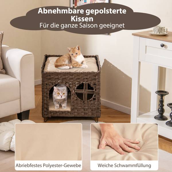 Katzenhaus BH32415NZDE Braun - Rattan - 45 x 50 x 51 cm