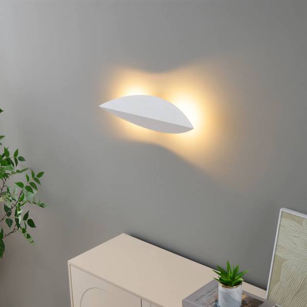 Wandleuchte Moana Weiß - Metall - 10 x 40 x 10 cm