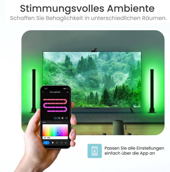 Monitor-Beleuchtung Smart 2er-Set Schwarz - Metall - Kunststoff - 3 x 30 x 3 cm