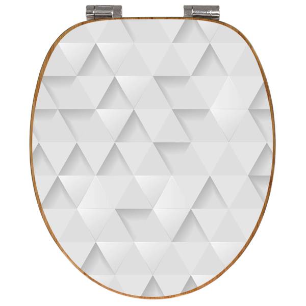 WC-Sitz mit Absenkautomatik Weisse Dreie Bambus - Holzwerkstoff - 38 x 5 x 49 cm