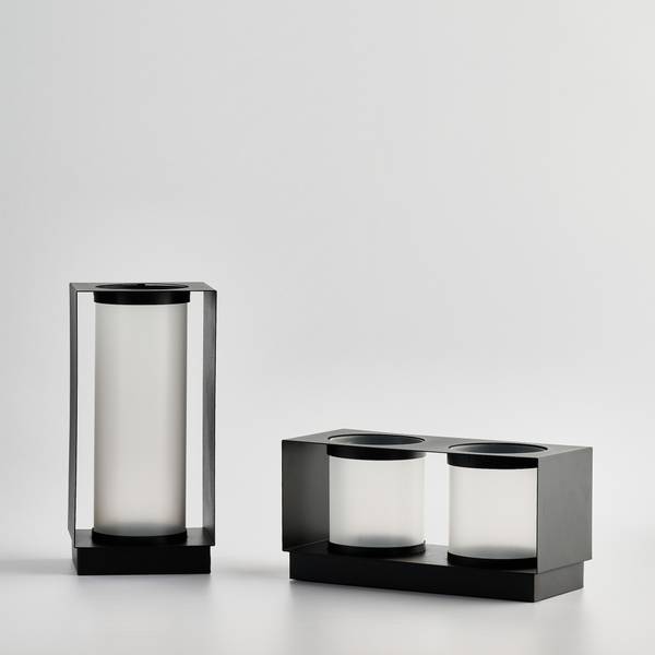 Kerzenständer Abis Schwarz - Metall - 13 x 30 x 15 cm