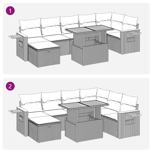 Garten-Lounge-Set 3037643-2 (5-teilig) Grau