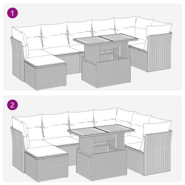 Garten-Lounge-Set 3037000-3 (8-teilig) Beige - Creme