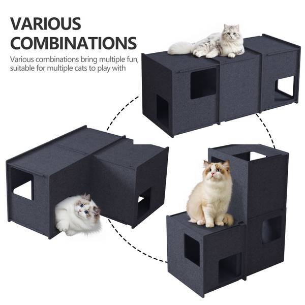 Maison pour chat 2985 Bleu - Textile - 45 x 100 x 45 cm