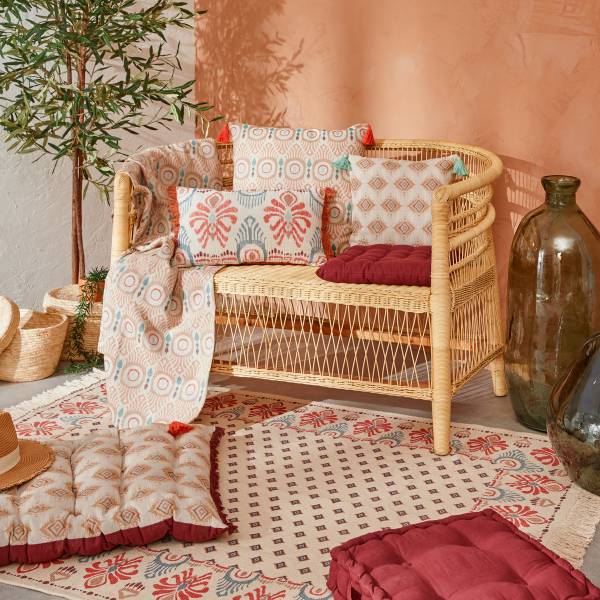 Bodenkissen ANJALI Violett - Textil - 40 x 8 x 40 cm