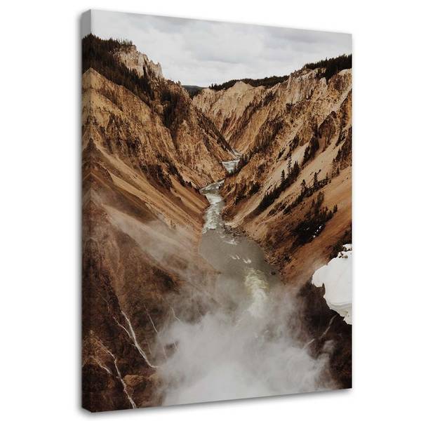 Canvas schilderij rivier in de bergen 80 x 120 cm
