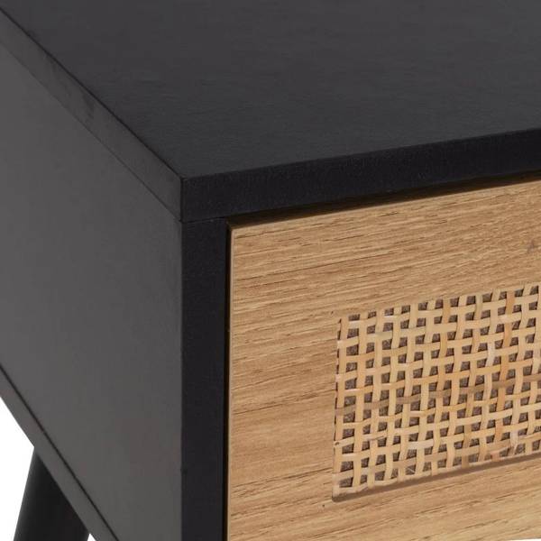 Nachttisch HH-806164 Schwarz - Braun - Holz teilmassiv - 9 x 48 x 31 cm
