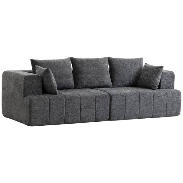 3-Sitzer-Sofa 83B-861V01GY Grau - Chenille - Polyester - 104 x 87 x 248 cm