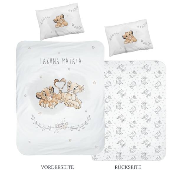 Babybettwäsche König der Löwen Biber Beige - Weiß - Textil - 100 x 135 x 1 cm