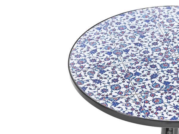 Set de bistrot CAMPRENA Noir - Bleu - Blanc - Métal - 60 x 75 x 60 cm
