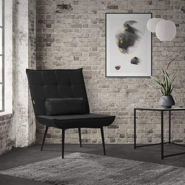 Relaxsessel mit Lendenkissen HOUSTON Schwarz