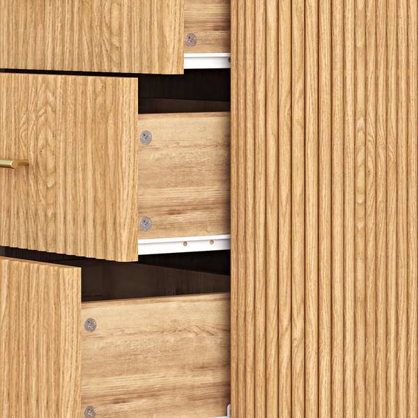 Kommode Kokunse Braun - Holzwerkstoff - Metall - 120 x 78 x 42 cm