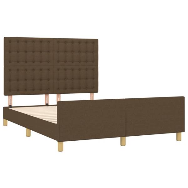 Bettgestell mit Kopfteil X649 Braun - Textil - 146 x 128 x 203 cm