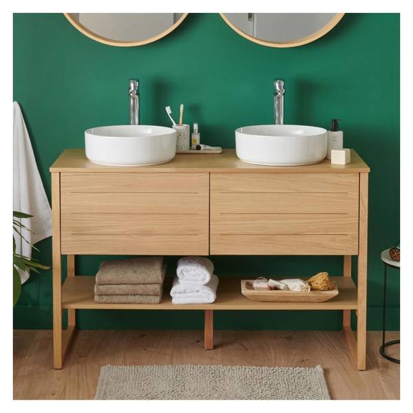 Badmöbel-Set ATOLL 3-teilig Braun - Holzwerkstoff - 120 x 78 x 50 cm