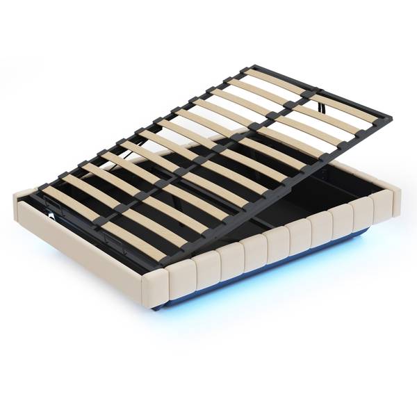 Polsterbett Phoebe Ⅰ Beige - Breite: 141 cm