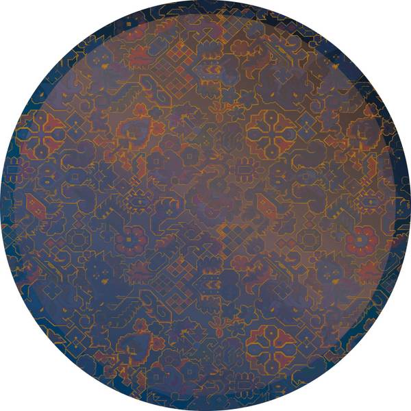Selbstklebende Wandtattoo 611782 Blau - Vinyl - 125 x 125 x 125 cm