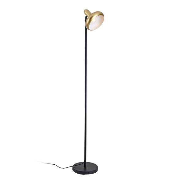 Lampadaire Namsos Noir - Doré - Métal - 25 x 156 x 25 cm