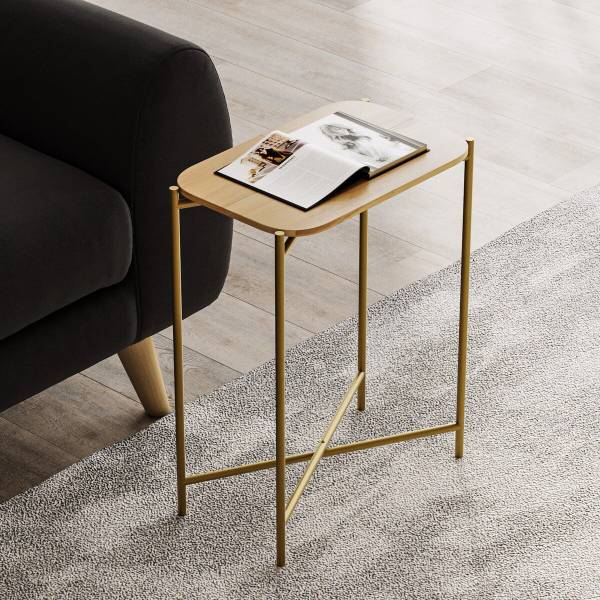 Beistelltisch JAMIE Braun - Gold - Metall - 26 x 56 x 40 cm