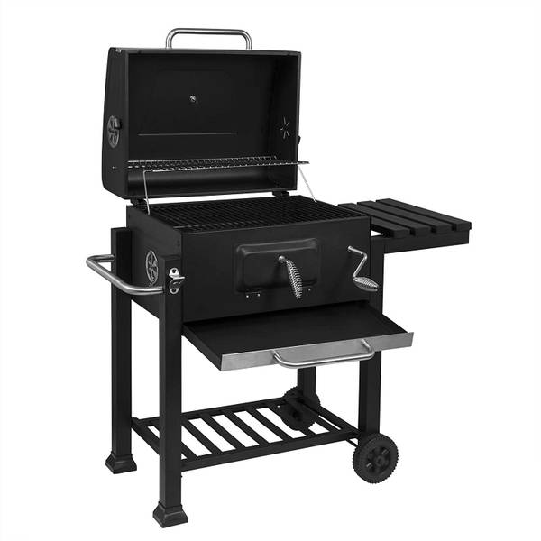 Holzkohlegrill Roger Schwarz - Stahl - 113 x 100 x 46 cm