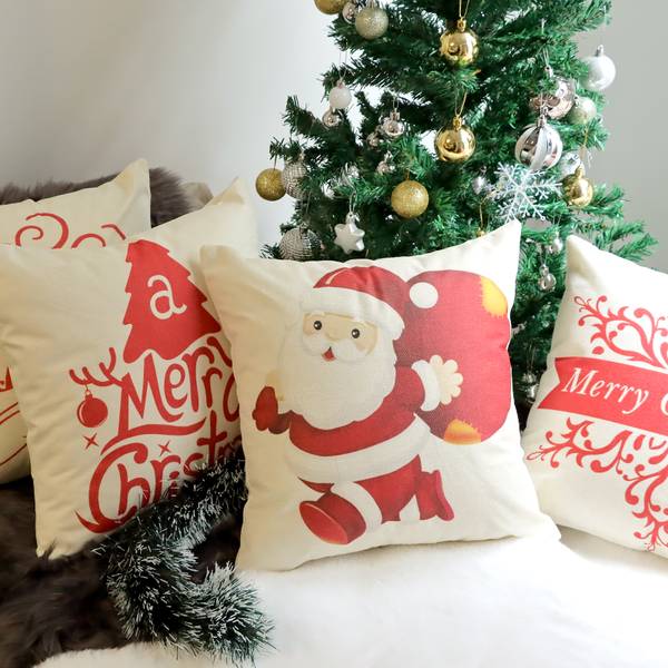 4er-Pack Kissenbezügen+706-40 Rot - Weiß - Textil - 40 x 20 x 40 cm