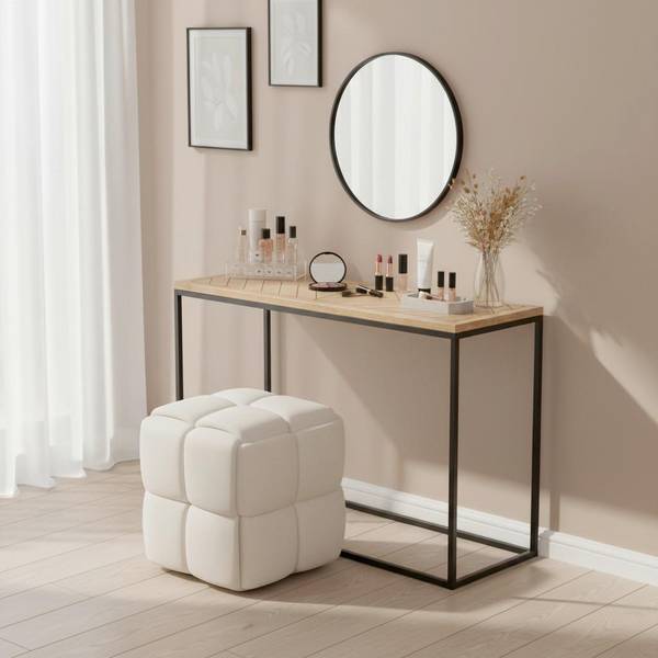 Konsolentisch CATALINA Braun - Holzwerkstoff - Metall - Holz teilmassiv - 120 x 40 x 76 cm