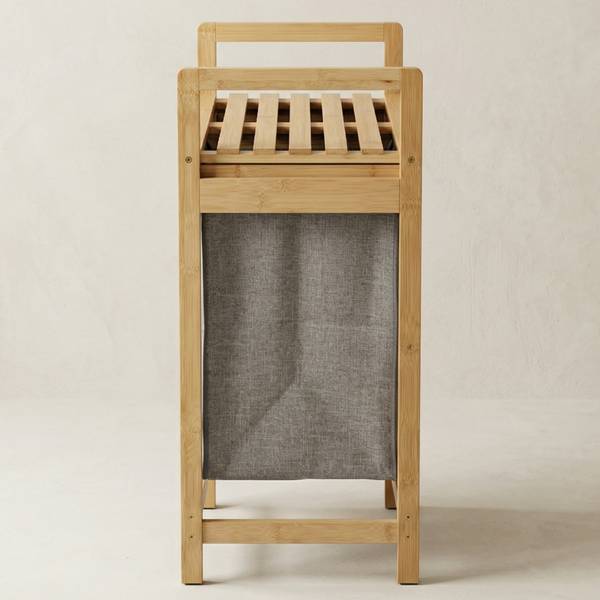Wäschekorb TELA Grau - Textil - 63 x 74 x 33 cm