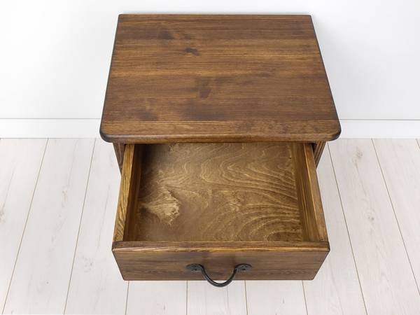 Table de chevet Rustyk 2 Marron - Pin - Acier - 50 x 50 x 40 cm