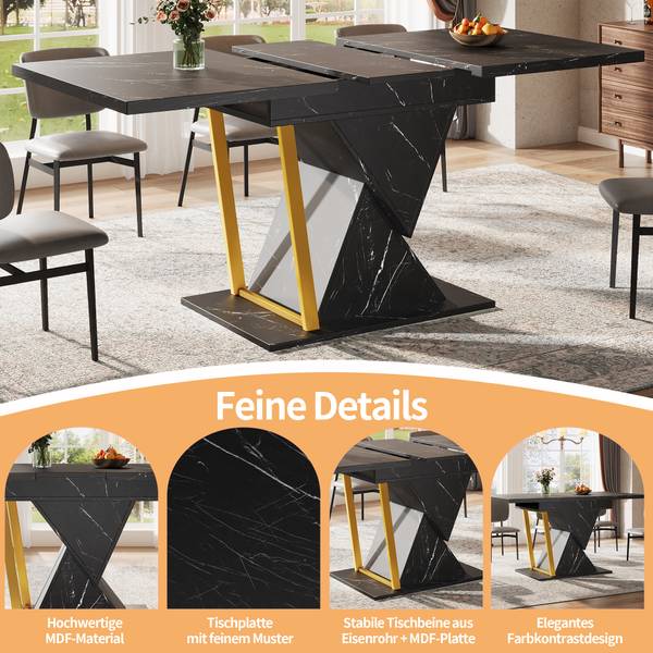 Esstische Tectum Schwarz - Holzwerkstoff - 110 x 76 x 80 cm