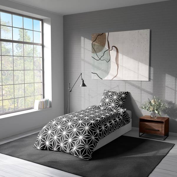 4 teilig Bettwäsche 155x220 Sterne black kaufen