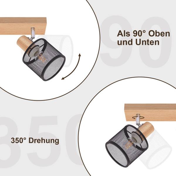 Deckenstrahler Thali Schwarz - Weiß - 16 x 19 x 42 cm