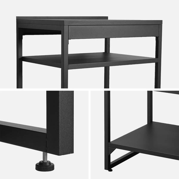 Outdoor-Küche Kea Schwarz - Metall - 60 x 90 x 80 cm