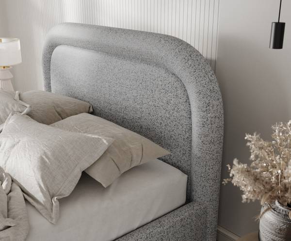 Polsterbett ZOYA mit Stauraum Stoff Riva Grau - Liegefläche Breite: 180 cm