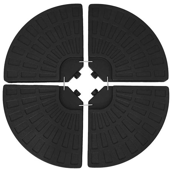 Socle de parasol 47857 (lot de 4) Noir - Matière plastique - 101 x 8 x 101 cm