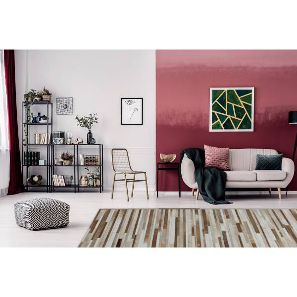 Wohnzimmerteppich aus echtem Leder GLIND Braun - 120 x 170 cm