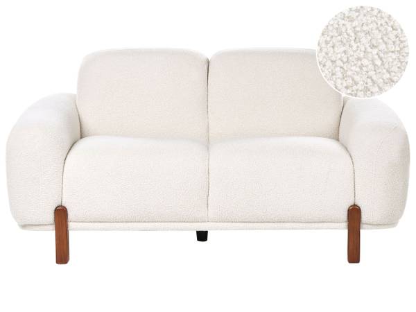 2-Sitzer Sofa ODNES Braun - Weiß - Bambus - 168 x 81 x 90 cm