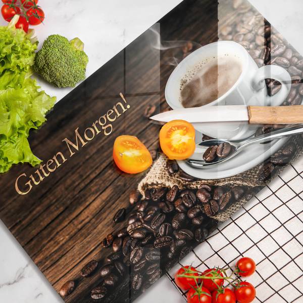 Schneidebrett Guten Morgen! Braun - Glas - 30 x 52 x 1 cm