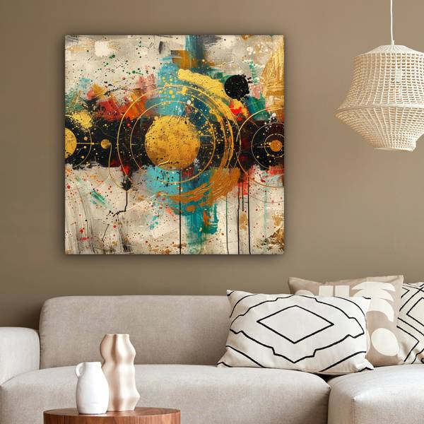 TABLEAU SUR TOILE Cercles 90 x 90 cm
