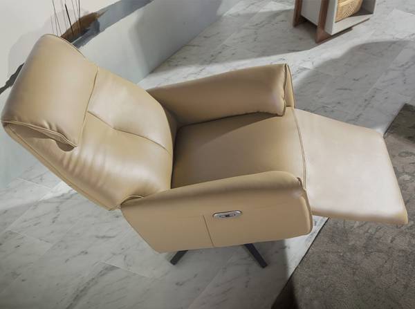 Relax-Drehsessel 5086 Beige - Flachgewebe - Kunstleder - 79 x 108 x 83 cm