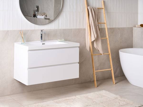 Badezimmerschrank TOTA 2-tlg Weiß - Holzwerkstoff - 50 x 50 x 50 cm