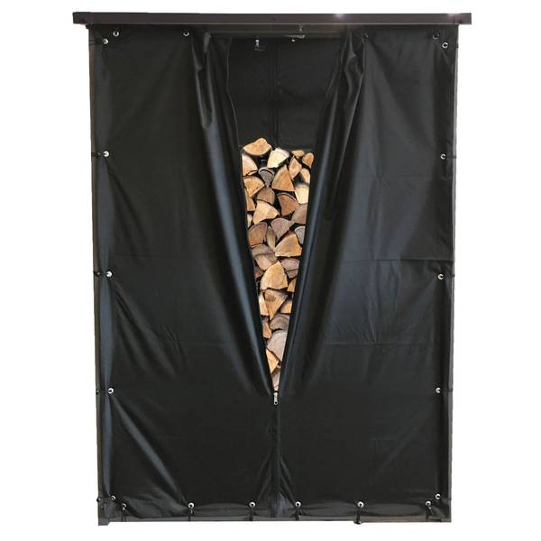 Kaminholzregal Wetterschutz Sierra Schwarz - 130 x 185 cm