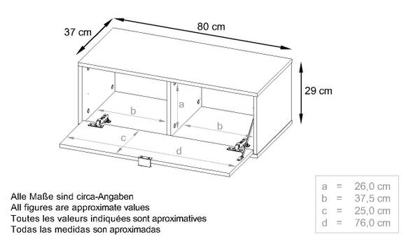Lowboard Lana 800 2erSet Hochglanz Grau - Weiß