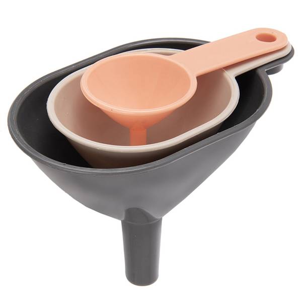 Küchentrichter 3er Set 120458 Schwarz - Pink - Kunststoff - 4 x 4 x 9 cm