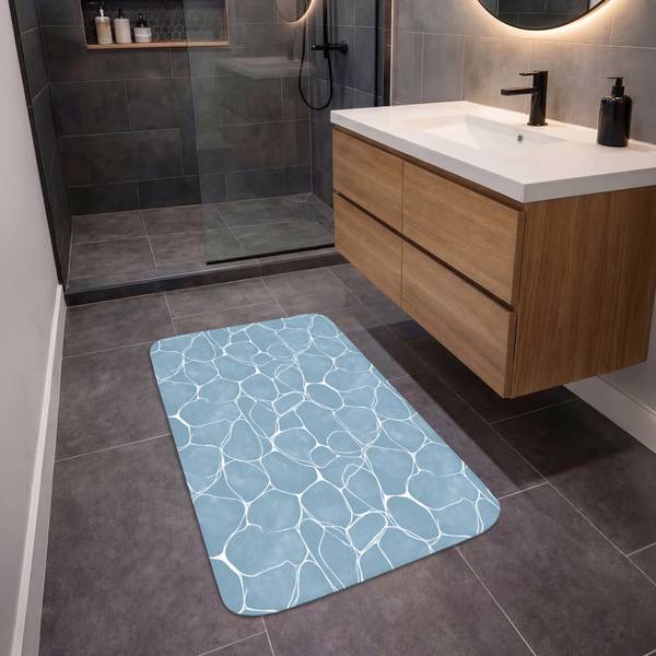 BADEMATTE Wasser 60 x 90 cm - Durchmesser: 96 cm