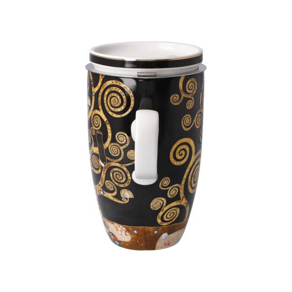 Teetasse Gustav Klimt  Der Lebensbaum Schwarz - Gold - Porzellan - 8 x 14 x 12 cm