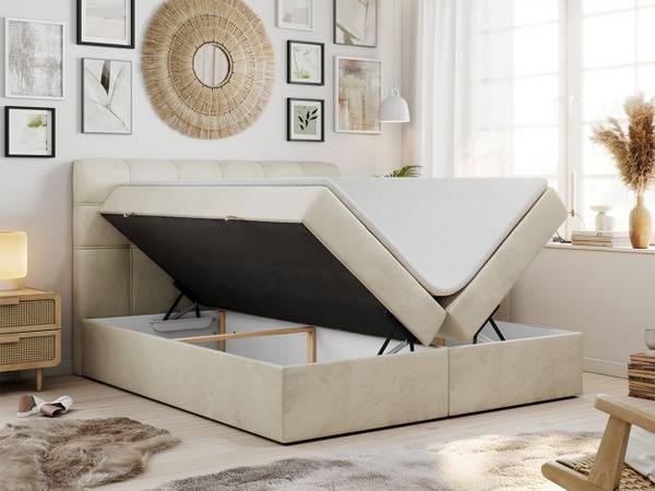 Boxspringbett FAST Beige - H4 - Liegefläche Breite: 160 cm